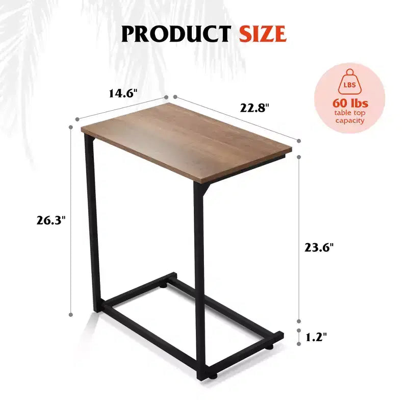 Table d'appoint en C, Petites tables d'appoint pour canapé, Grande table de canapé coulissante, Table d'appoint pour ordinateur portable/collation