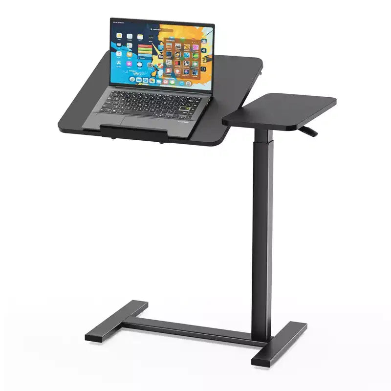 MAYEERTY Overbed Table with Wheels Adjustable Computer Desk Wood End Table