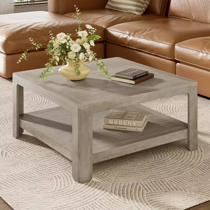 Christopher Knight Home Cletes Indoor Modern Double Layers Design Square Coffee Table