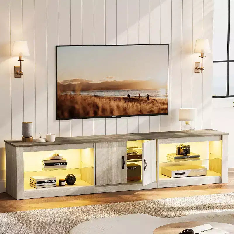 Meuble TV 70 po pour téléviseurs jusqu'à 75 po, centre de divertissement pour salon