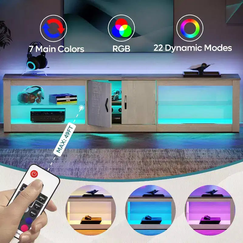 Meuble TV 70 po pour téléviseurs jusqu'à 75 po, centre de divertissement pour salon