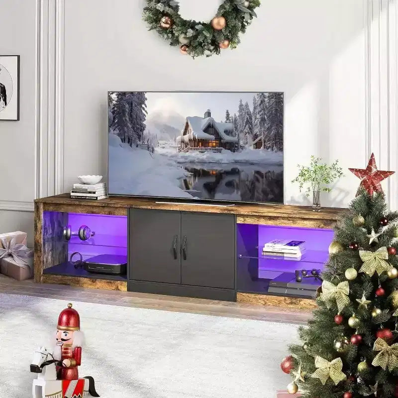 Meuble TV 70 po pour téléviseurs jusqu'à 75 po, centre de divertissement pour salon
