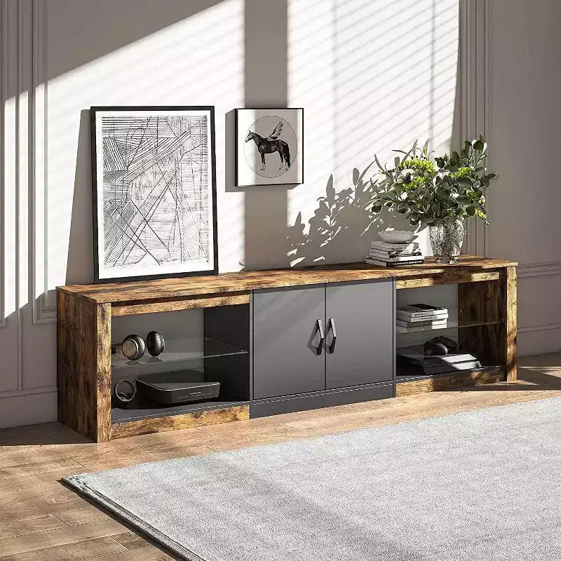 Meuble TV 70 po pour téléviseurs jusqu'à 75 po, centre de divertissement pour salon