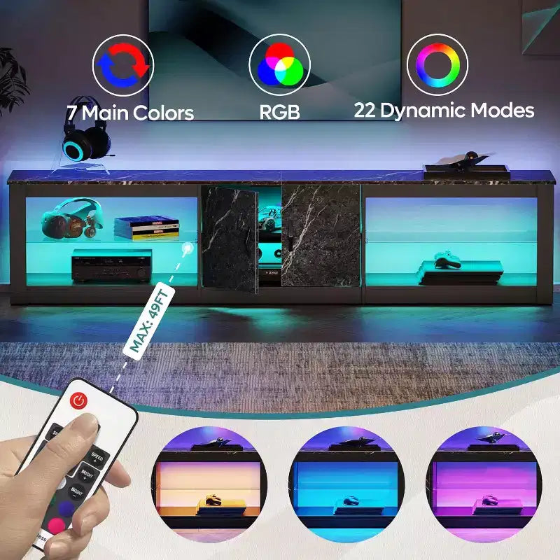 Meuble TV 70 po pour téléviseurs jusqu'à 75 po, centre de divertissement pour salon