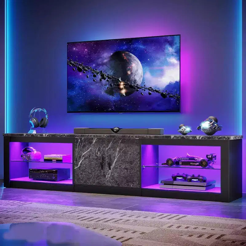 Meuble TV 70 po pour téléviseurs jusqu'à 75 po, centre de divertissement pour salon