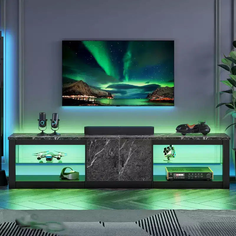 Meuble TV 70 po pour téléviseurs jusqu'à 75 po, centre de divertissement pour salon