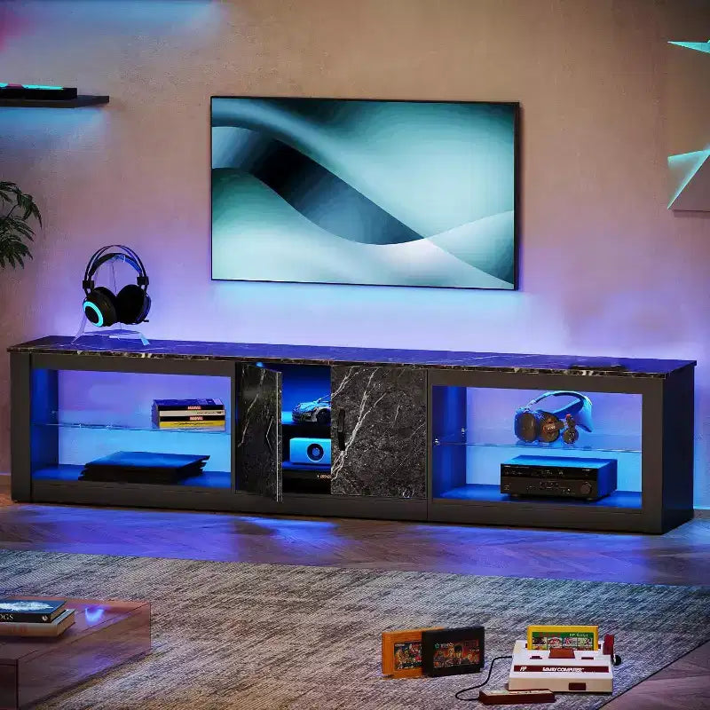 Meuble TV 70 po pour téléviseurs jusqu'à 75 po, centre de divertissement pour salon