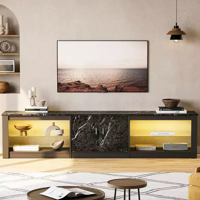 Meuble TV 70 po pour téléviseurs jusqu'à 75 po, centre de divertissement pour salon
