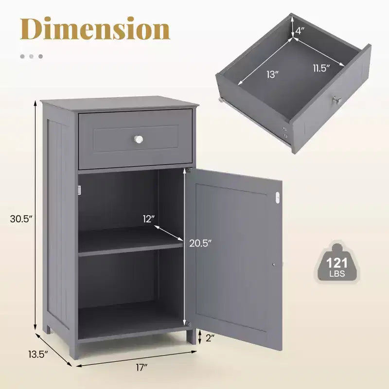 Meuble de rangement de salle de bain avec étagères et tiroirs, organisateur de serviettes, blanc/gris/noir