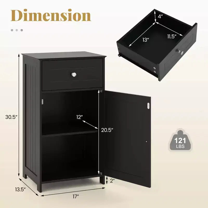 Meuble de rangement de salle de bain avec étagères et tiroirs, organisateur de serviettes, blanc/gris/noir
