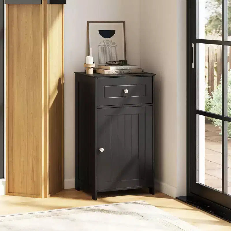 Meuble de rangement de salle de bain avec étagères et tiroirs, organisateur de serviettes, blanc/gris/noir