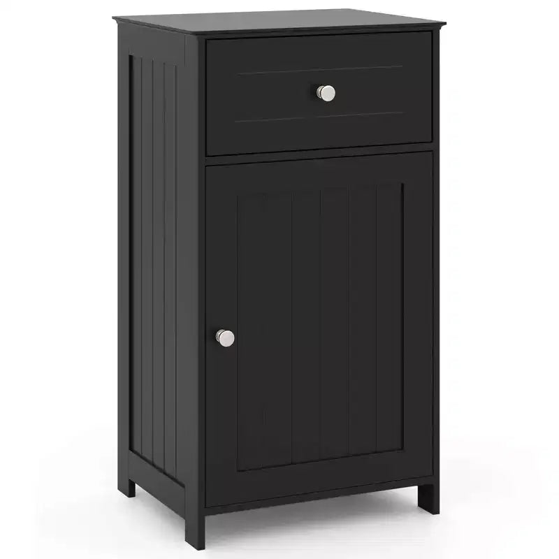 Costway White Floor Storage Cabinet Bathroom Organizer Cupboard Drawer Shelf Bath Towel White/Gray/Black