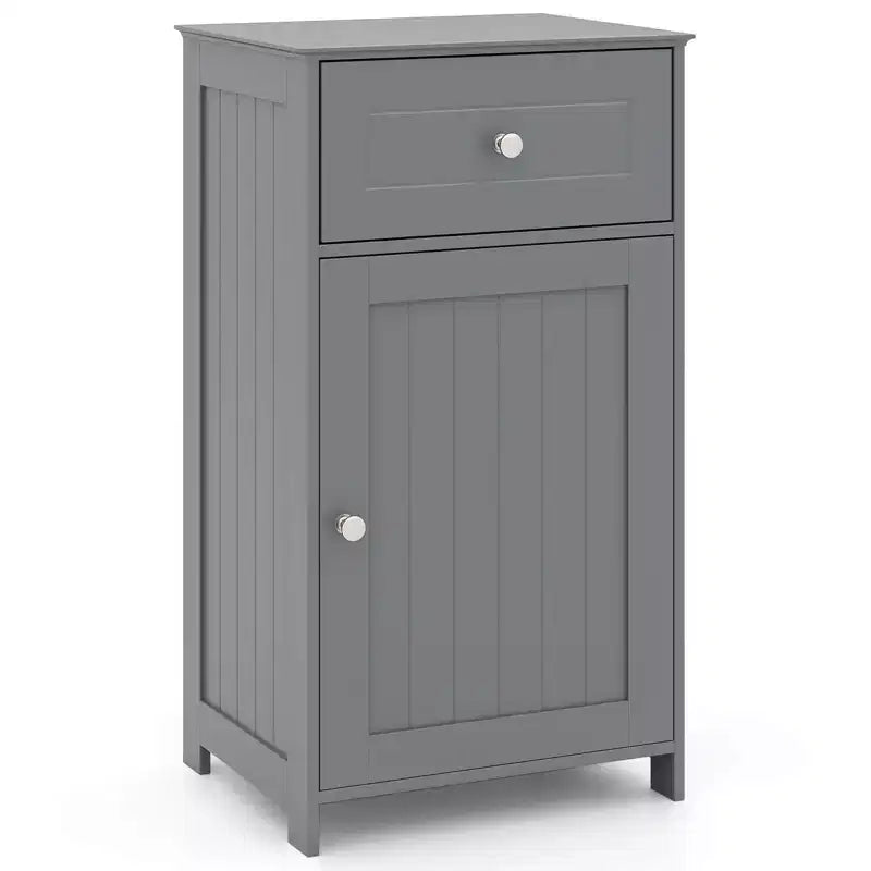 Meuble de rangement de salle de bain avec étagères et tiroirs, organisateur de serviettes, blanc/gris/noir