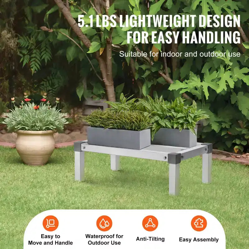 Étagère à dunnage en aluminium, Étagère de plancher commerciale de 60,96 x 35,56 cm pour aliments, à 20,32 cm du sol, Capacité de 453,59 kg, Étagère de rangement en aluminium réglable