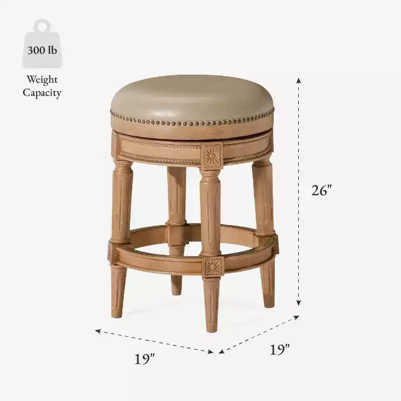 Tabourets de bar pivotants sans dossier à hauteur de comptoir en similicuir