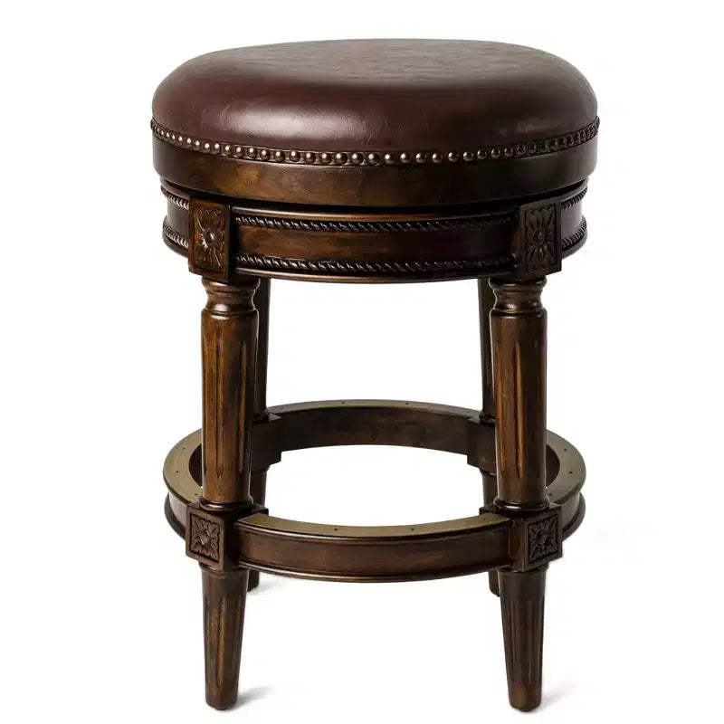 Tabourets de bar pivotants sans dossier à hauteur de comptoir en similicuir