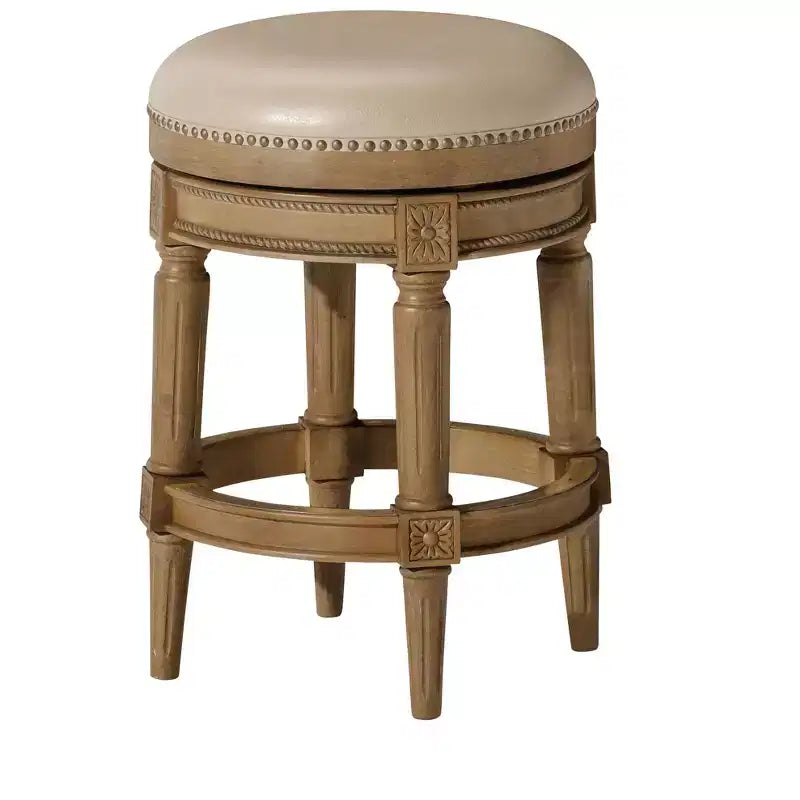 Maven Lane 26 Pullman Backless Swivel Counter Height Bar Stools with Faux Leather