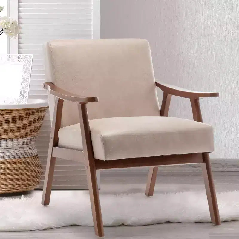Okak Accent Chairs for Bedroom, Mid-Century Modern Chair, Solid Wood Frame, Accent Chair Extra-Thick Backrest, Wingback Chair, Reading Room