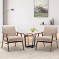 Fauteuil d'appoint pour chambre, Chaise de style moderne du milieu du siècle, Structure en bois massif, Dossier extra-épais, Chaise à oreilles, Salle de lecture