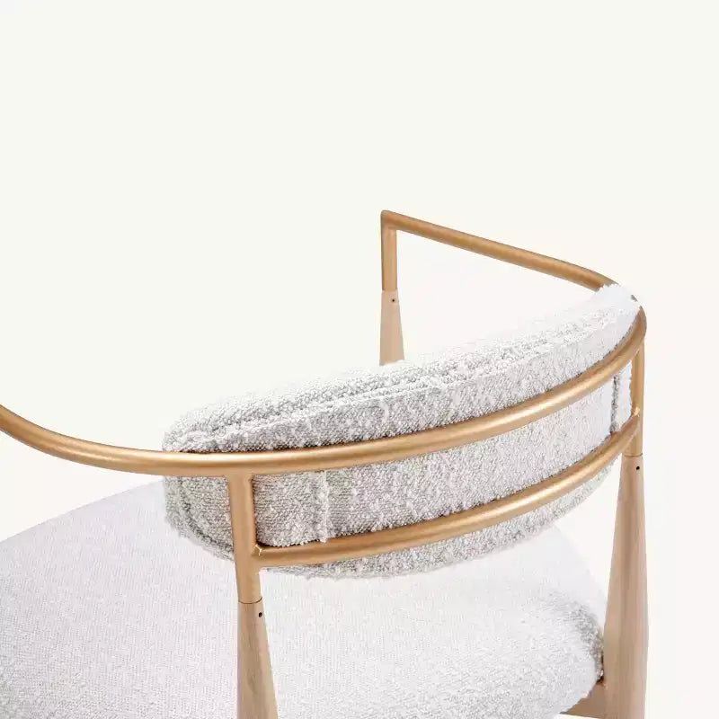 Tabourets de bar à manger Boucle, avec pieds en métal imitation bois pour cuisine, salon, restaurant, café