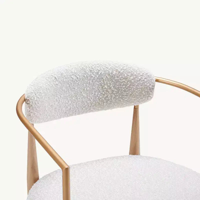Tabourets de bar à manger Boucle, avec pieds en métal imitation bois pour cuisine, salon, restaurant, café