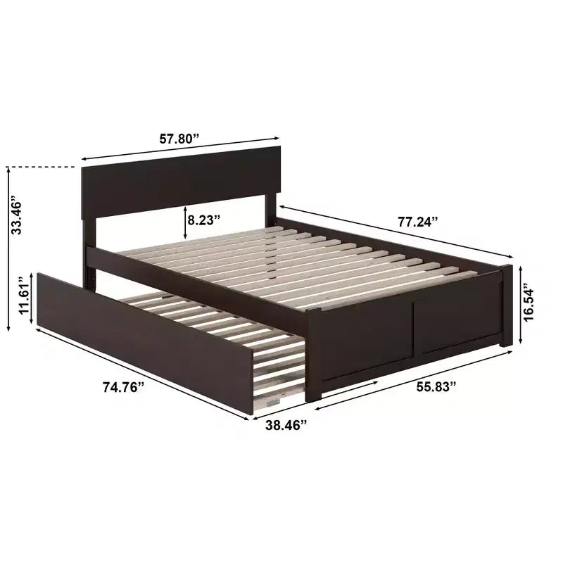 Lits jumeaux marron avec têtes de lit