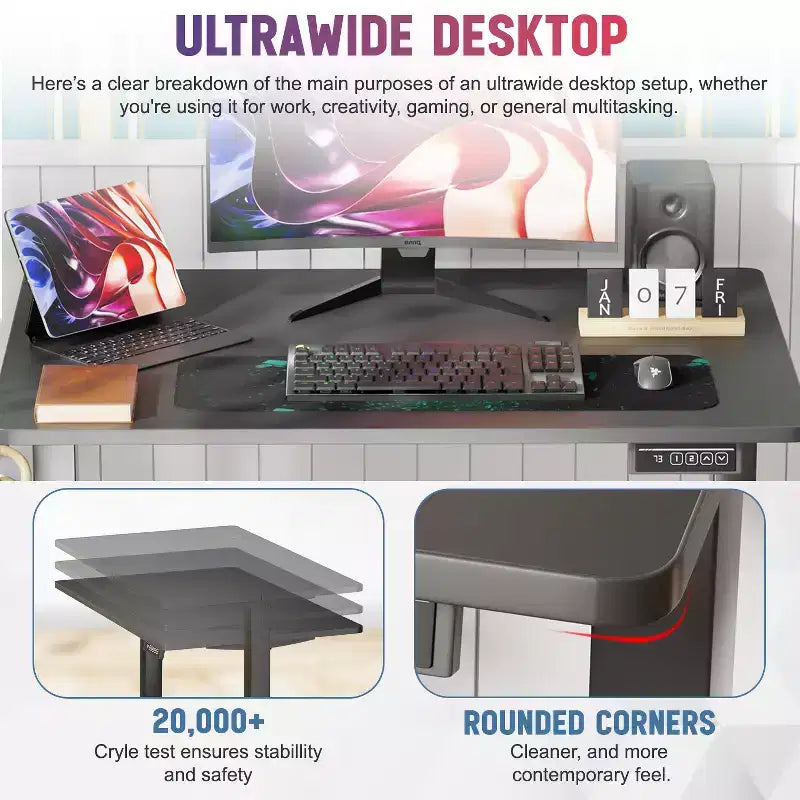 Bureau électrique réglable en hauteur pour ordinateur