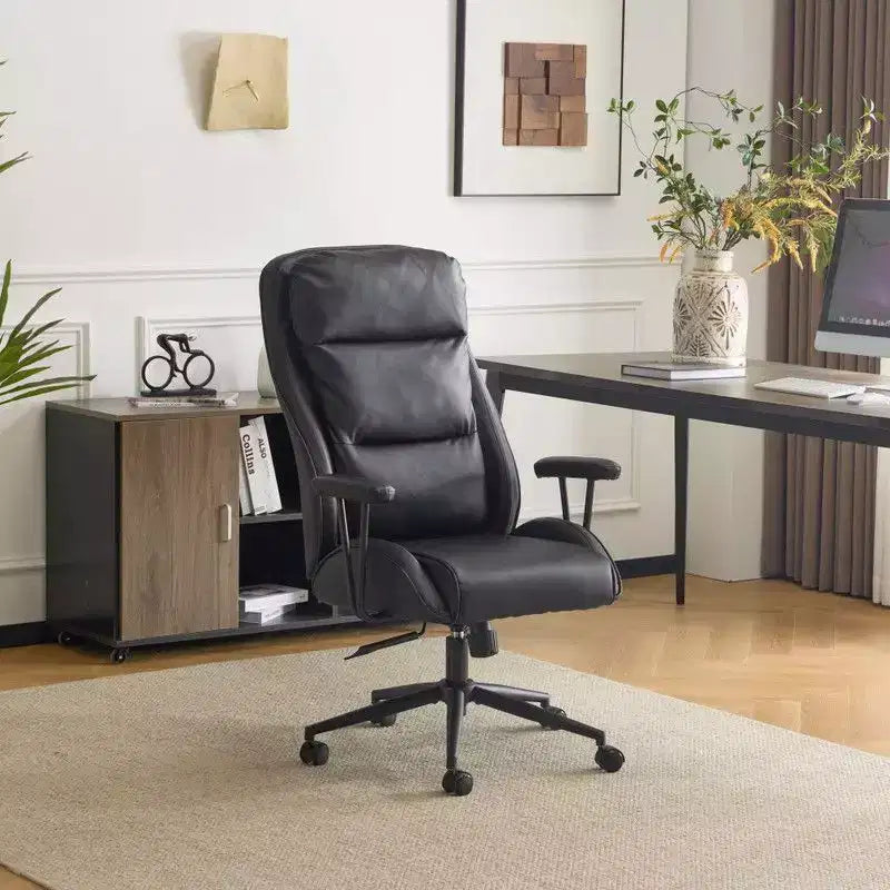 Karl Home Black PU High Back Adjustable Indoor Leisure Swivel Chair