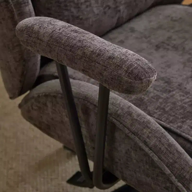 Fauteuil pivotant de loisirs d'intérieur réglable à dossier haut en PU noir