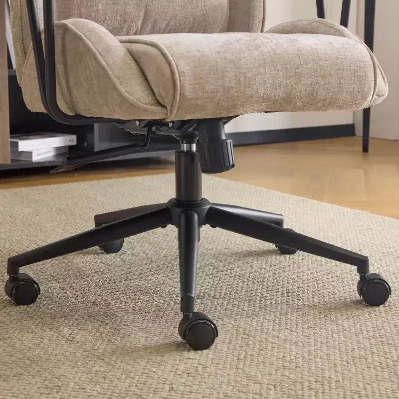 Fauteuil pivotant de loisirs d'intérieur réglable à dossier haut en PU noir