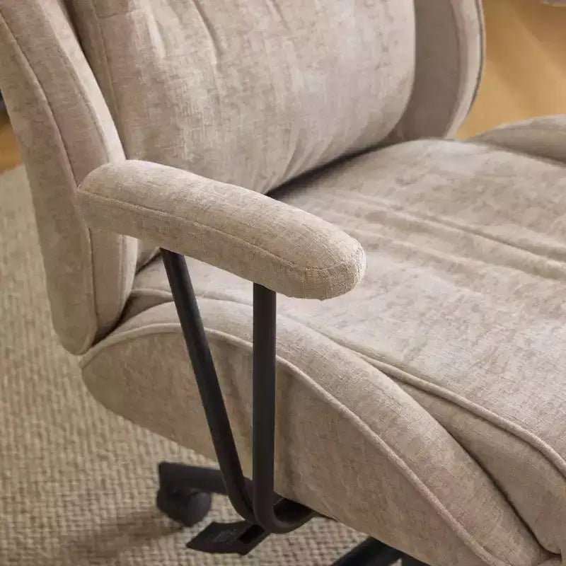 Fauteuil pivotant de loisirs d'intérieur réglable à dossier haut en PU noir