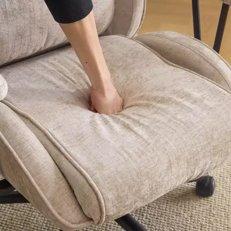 Fauteuil pivotant de loisirs d'intérieur réglable à dossier haut en PU noir