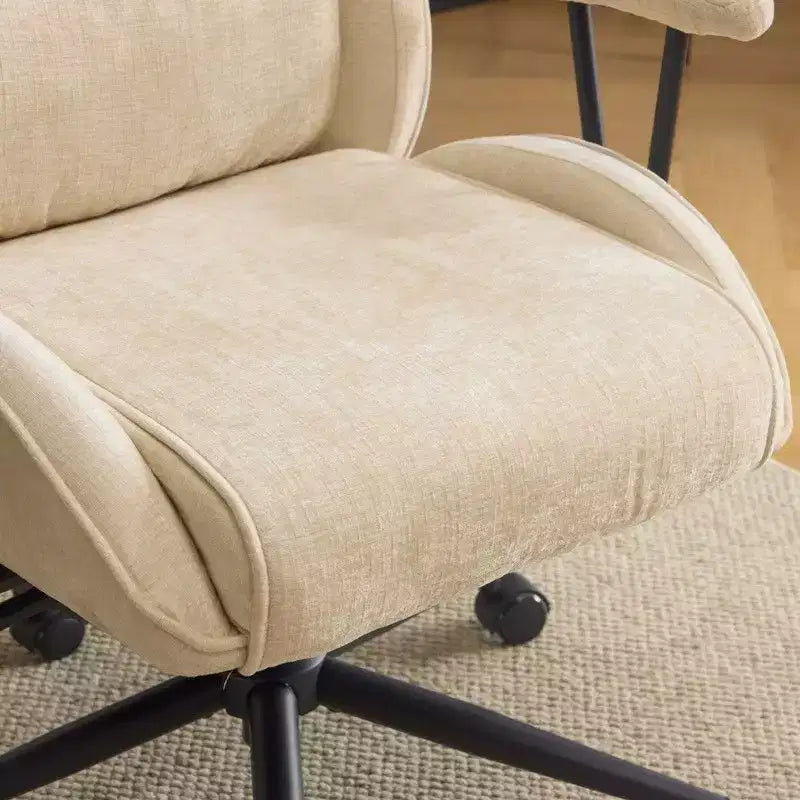 Fauteuil pivotant de loisirs d'intérieur réglable à dossier haut en PU noir