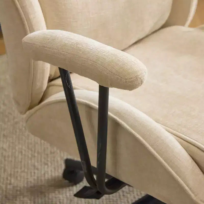 Fauteuil pivotant de loisirs d'intérieur réglable à dossier haut en PU noir