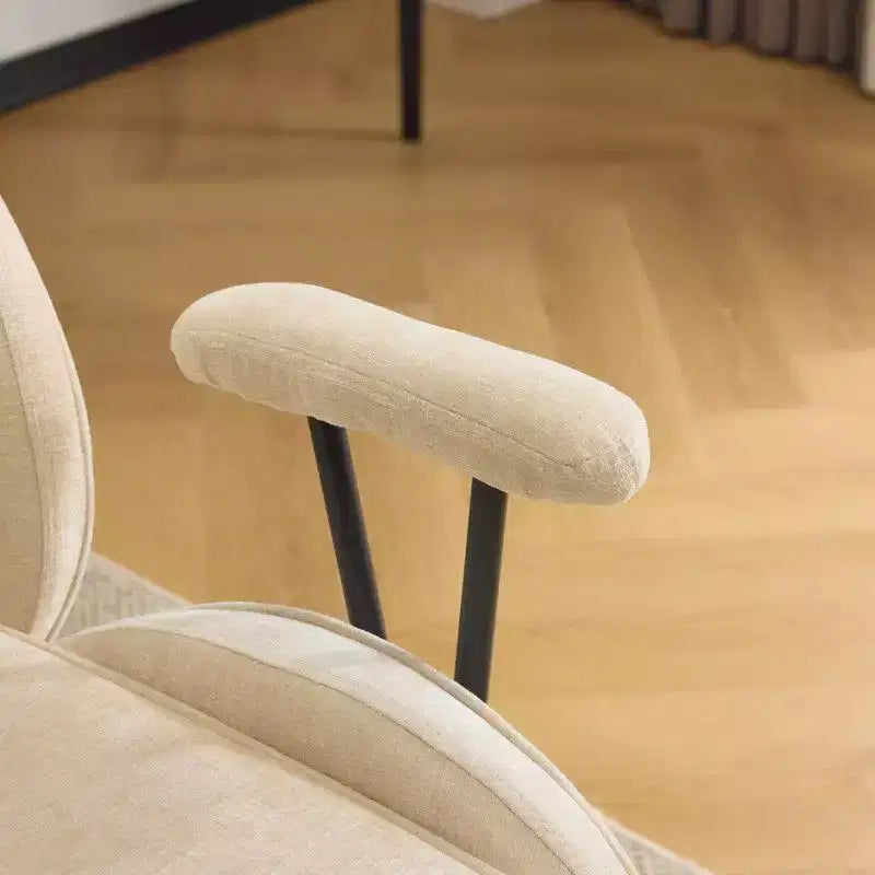 Fauteuil pivotant de loisirs d'intérieur réglable à dossier haut en PU noir
