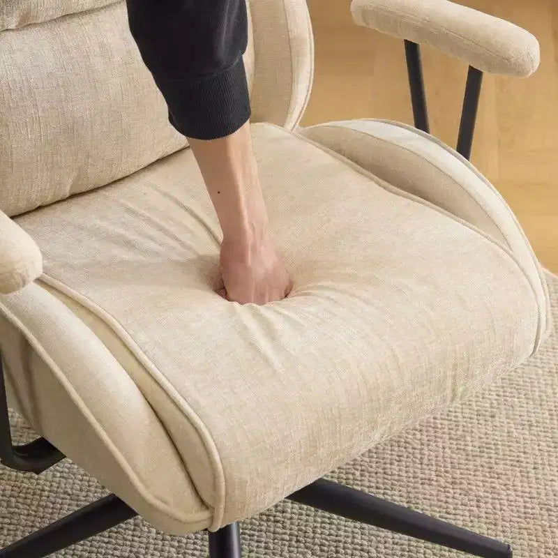 Fauteuil pivotant de loisirs d'intérieur réglable à dossier haut en PU noir