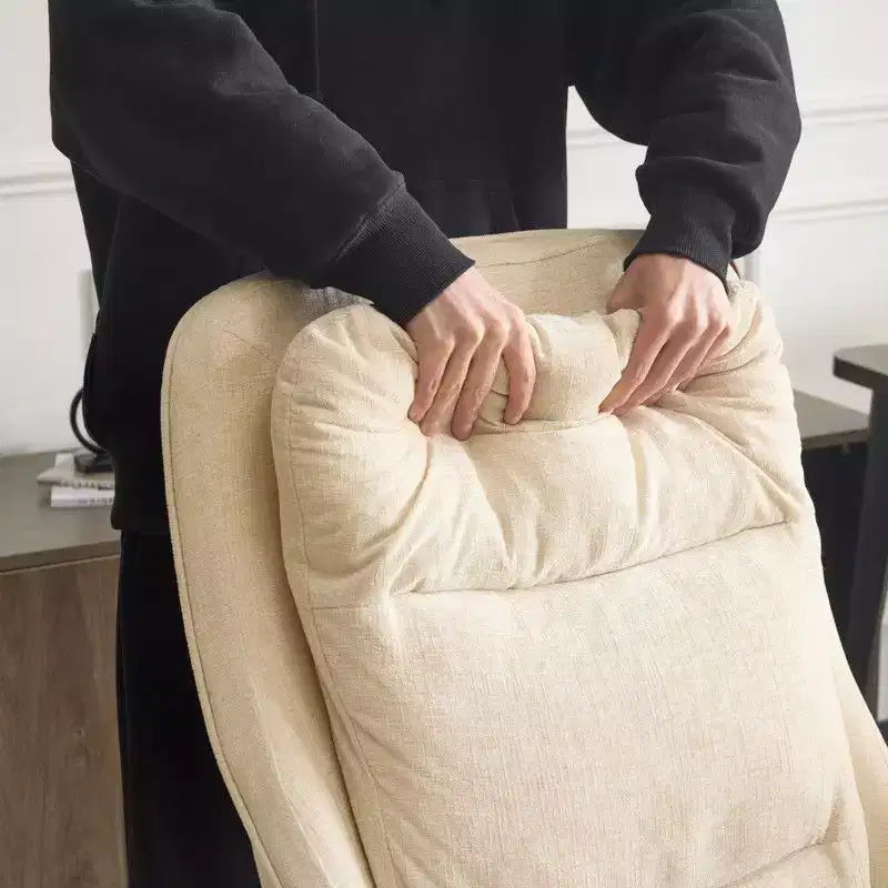 Fauteuil pivotant de loisirs d'intérieur réglable à dossier haut en PU noir