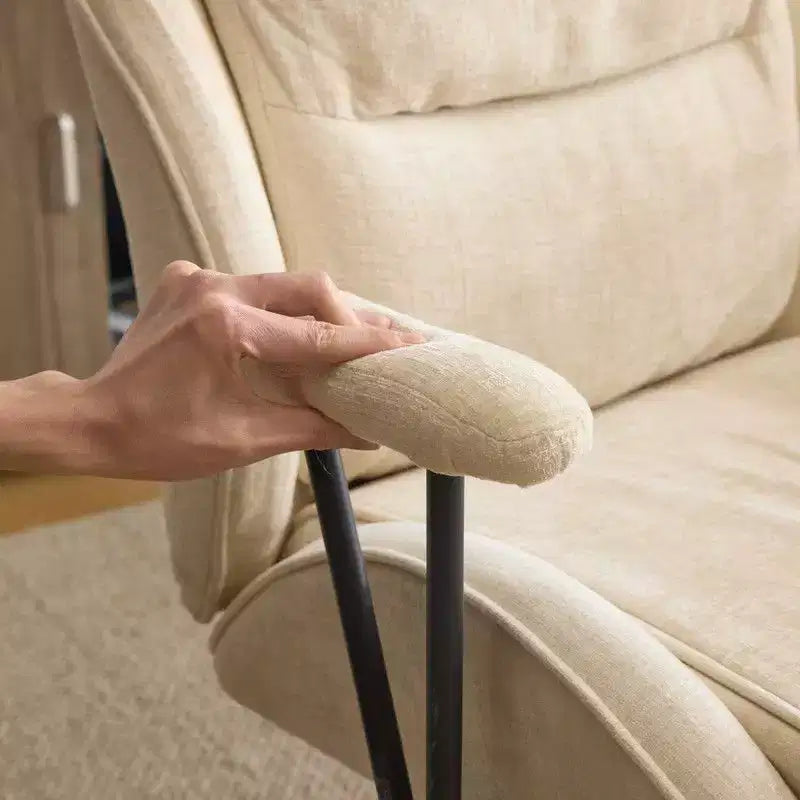 Fauteuil pivotant de loisirs d'intérieur réglable à dossier haut en PU noir