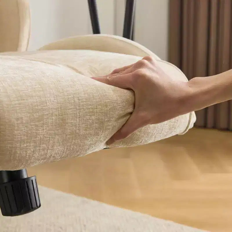 Fauteuil pivotant de loisirs d'intérieur réglable à dossier haut en PU noir