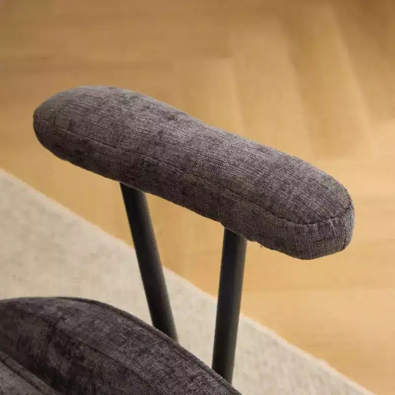 Fauteuil pivotant de loisirs d'intérieur réglable à dossier haut en PU noir