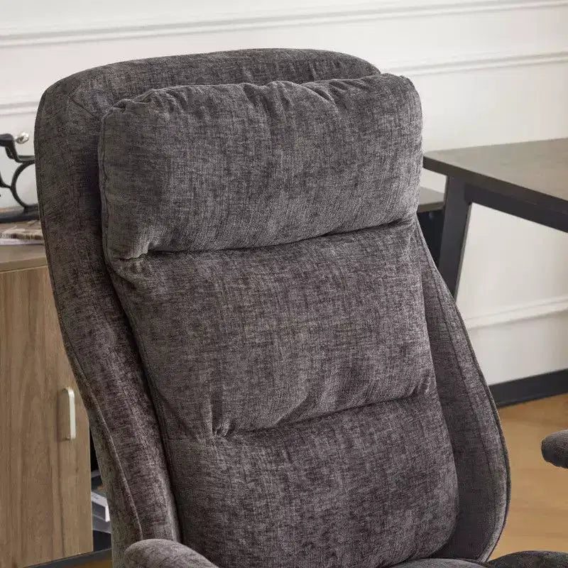 Fauteuil pivotant de loisirs d'intérieur réglable à dossier haut en PU noir