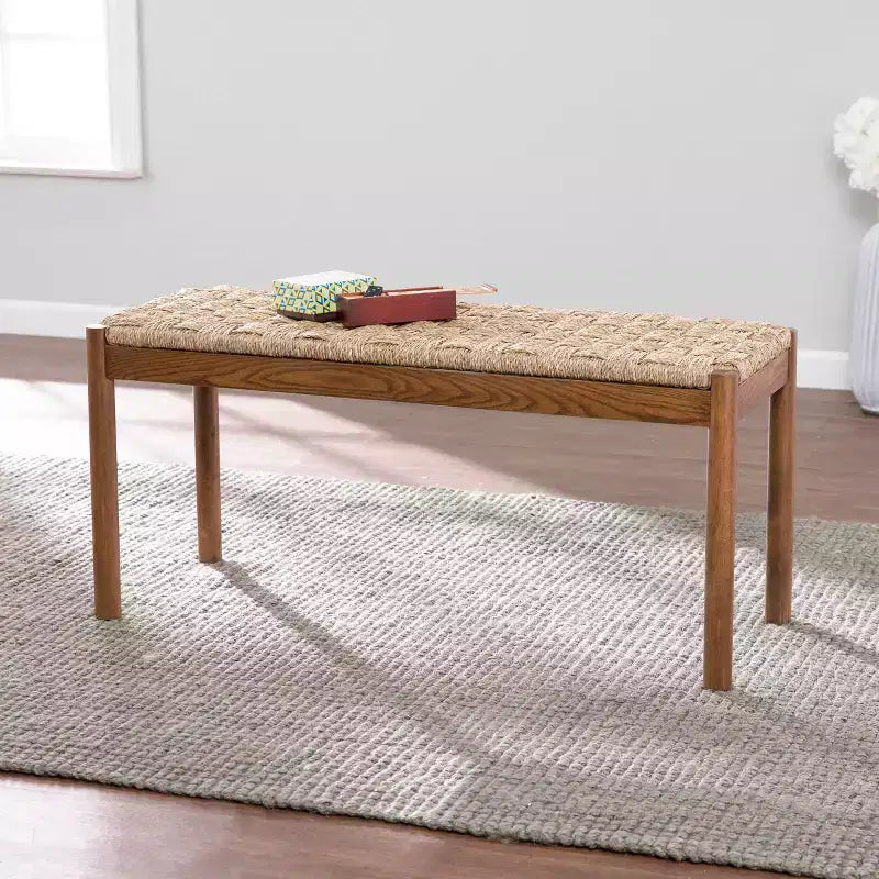 Banc en jonc de mer naturel - Marron