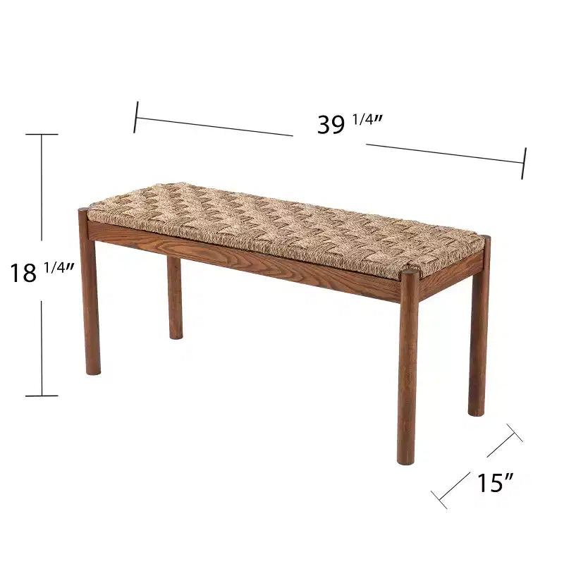Banc en jonc de mer naturel - Marron
