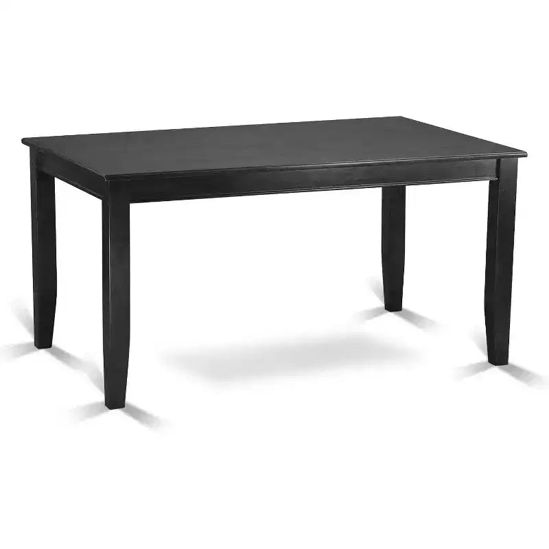 HomeStock 5-Piece Rectangle Black Finish Solid Wood Top Dining Table with 4 Parson Chair