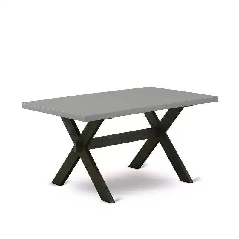 HomeStock 6-Pc Rectangle Natural Oak Finish Solid Wood Top Dining Table with 1-Bench, 4-Chairs
