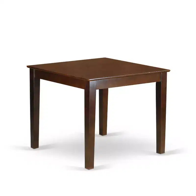 HomeStock 5-Pc Mahogany Finish Solid Wood Top - Square Dining Room Set - Seats 4