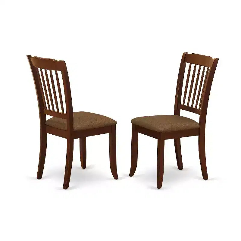 HomeStock 5-Pc Mahogany Finish Solid Wood Top - Square Dining Room Set - Seats 4