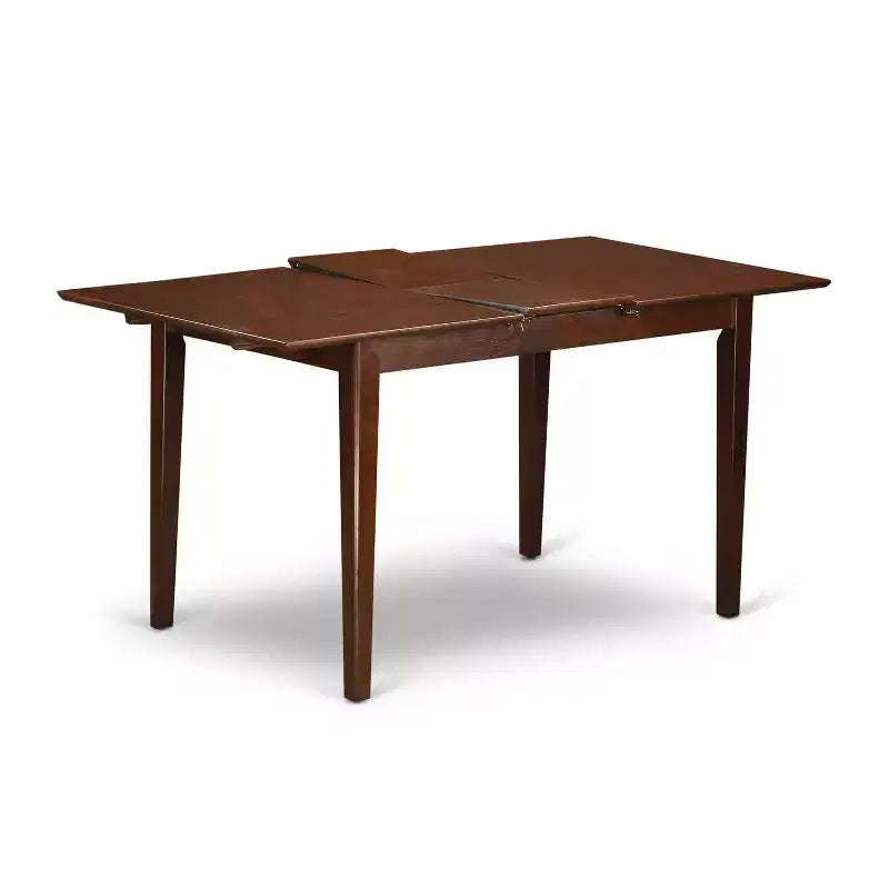 HomeStock 3-Piece Mahogany Finish Rectangular Solid Wood Top With Butterfly Leaf Dining Table Set