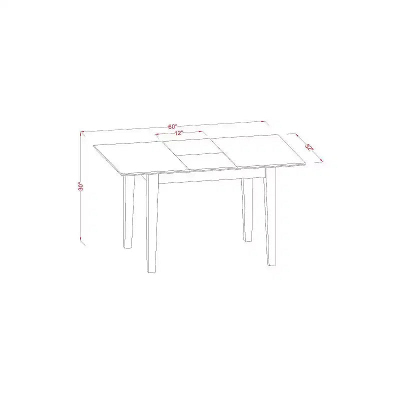 HomeStock 3-Piece Mahogany Finish Rectangular Solid Wood Top With Butterfly Leaf Dining Table Set