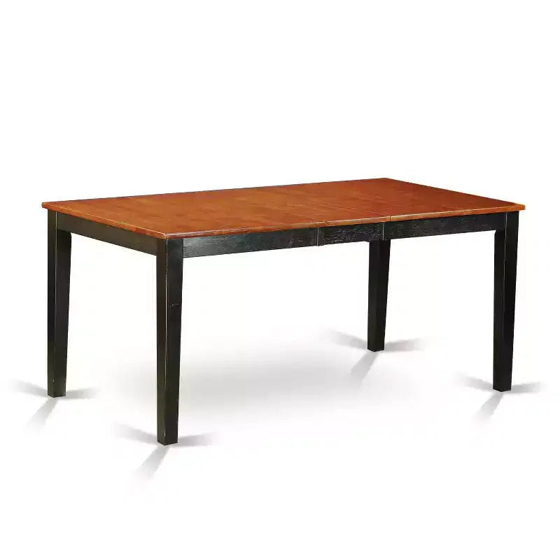 HomeStock 5-Piece Rectangle Black and Cherry Finish Solid Wood Top Dining table with 4-Chairs